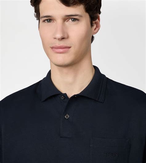 Man BLUE Polo Shirt in Jersey X5MB2505810VDNXZU808 | Tods
