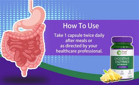 Pure Nutrition Digestive Enzymes 840mg with Bromelain - 60 Veg Capsules ...