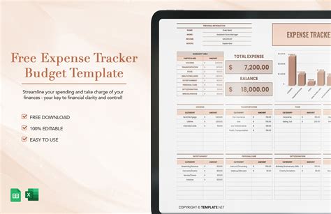 Free Expense Tracker Budget Template - Download in Excel, Google Sheets ...