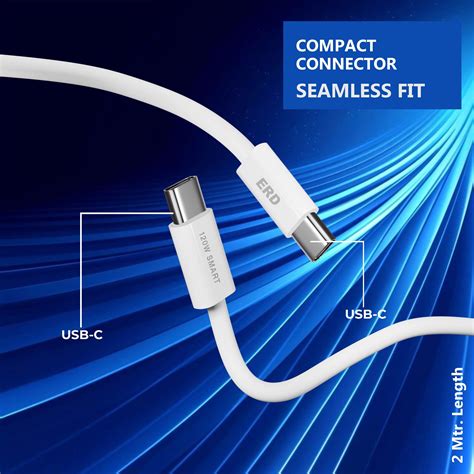 ERD UC-377 USB-C TO C Solid Casing Smart Data Cable, 2Meter, 120W
