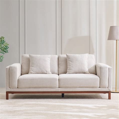 Buy Lansbury Fabric 3-Seater Sofa with Cushion - Beige from Home Centre ...