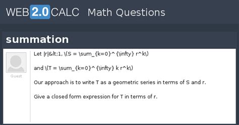 View question - summation