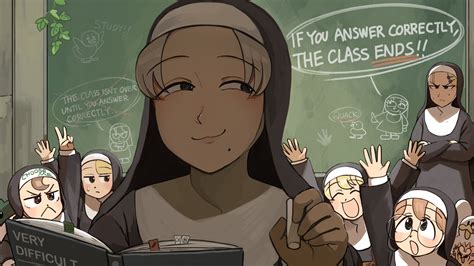 clumsy nun, froggy nun, spicy nun, strict nun, glasses nun, and 1 more ...