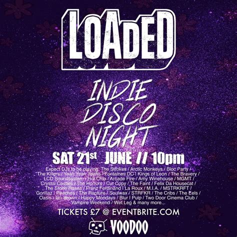 Loaded Indie Disco at Voodoo Belfast 21/6/25 - Tickets on sale now ...