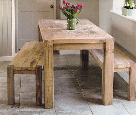 Rustic Kitchen Table with benches that can slide underneath | Dreams ...