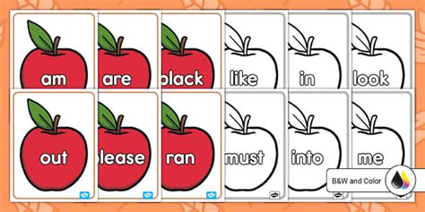 Apple Sight Words Poster | Kindergarten Resource | Twinkl US