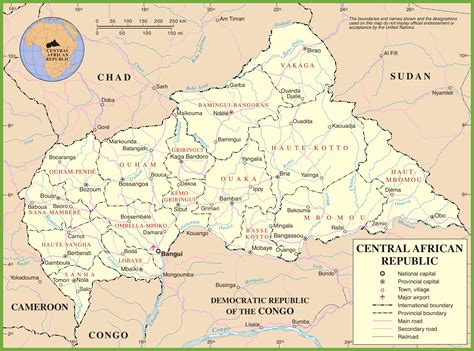 Political map of Central African Republic - Ontheworldmap.com
