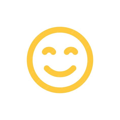 Sourire icône visage heureux souriant emoji jaune autocollant Vector illustration plate ...