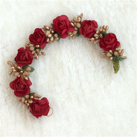 Flexible Rose with Baby's Breath Artificial Hair Bun Flower Accessory