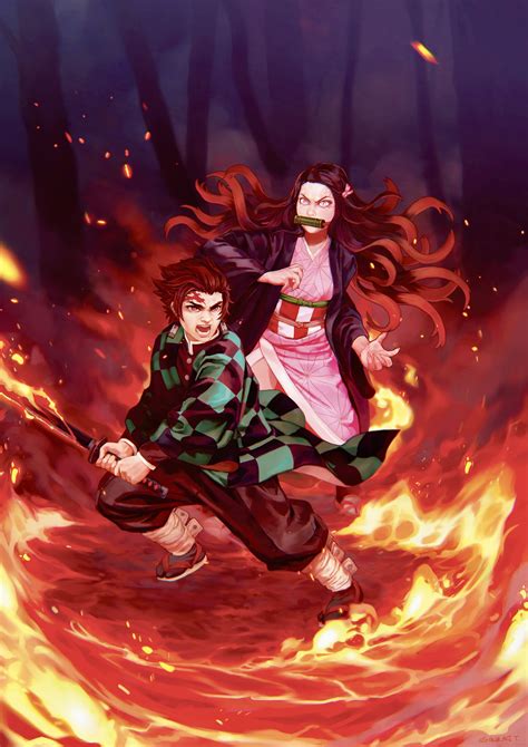 ArtStation - Demon Slayer - Tanjiro & Nezuko