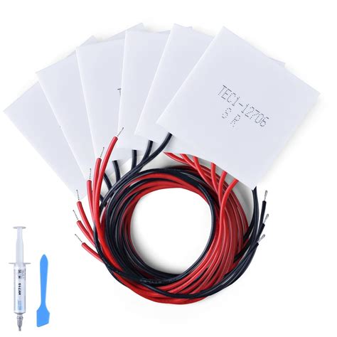 6 Packs TEC1-12706 Semiconductor Refrigeration Tablets Heat Sink 60W ...