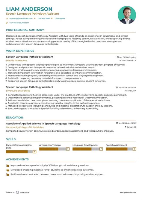 10+ Speech Language Pathology Assistant Resume Samples & Templates for 2025