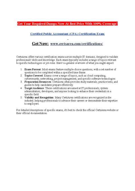 Certified Public Accountant (CPA) Certification Exam - Get Your ...