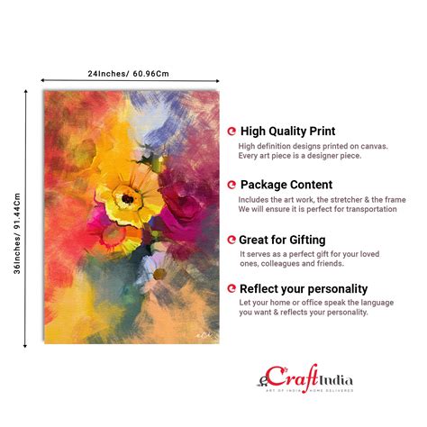 Abstract Flowers Design Original Design Canvas Printed Wall Painting ...