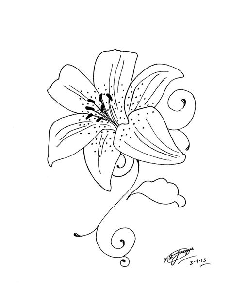 Lily Flower Tattoo Design