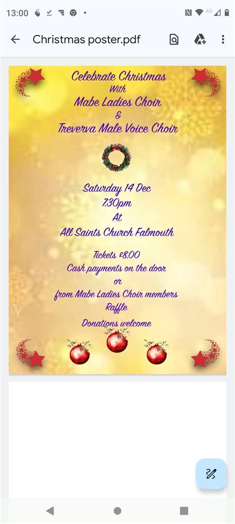 Celebrate Christmas with Mabe Ladies & Treverva Male Choir, All Saints ...