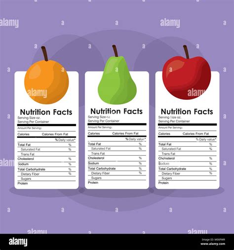 fruits healthy food nutrition facts label benefits Stock Vector Image & Art - Alamy