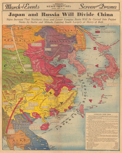 Japón y Rusia se dividirán China (1940) - Mapas Milhaud
