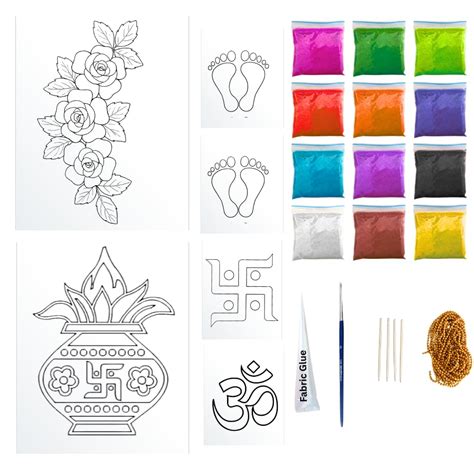Buy THE BROWN BOX-OHP Sheet Rangoli,Rangoli Kit for Making Ready ...