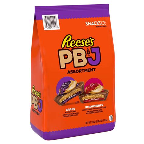 Reese's PB&J Snack Size Peanut Butter Cups, Milk Chocolate, Strawberry ...