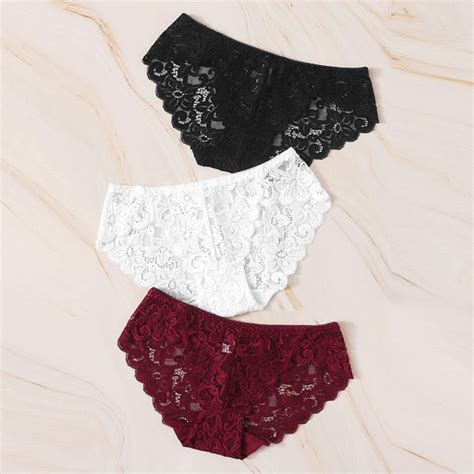 3 pack Lace Flowers hipster Panties freeshipping - French Daina