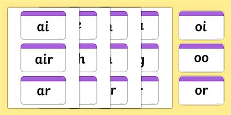 Phase 3 Phoneme Plain Flash Cards