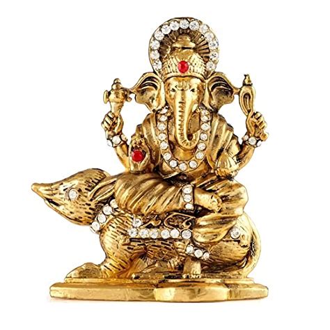 Buy GCT Lord Ganesh Idol Ganesha Sitting on Mushak Vahan Mouse Statue ...