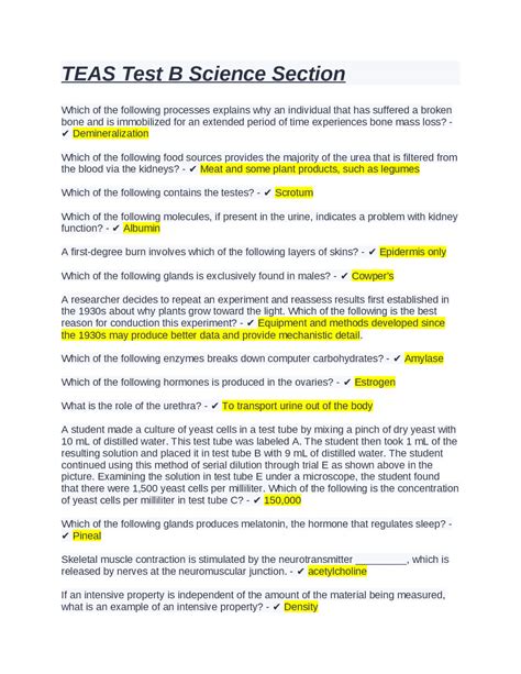 Teas Test Answers 的图像结果