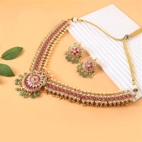 NK-251 - Jadau Kundan Necklace with Emerald