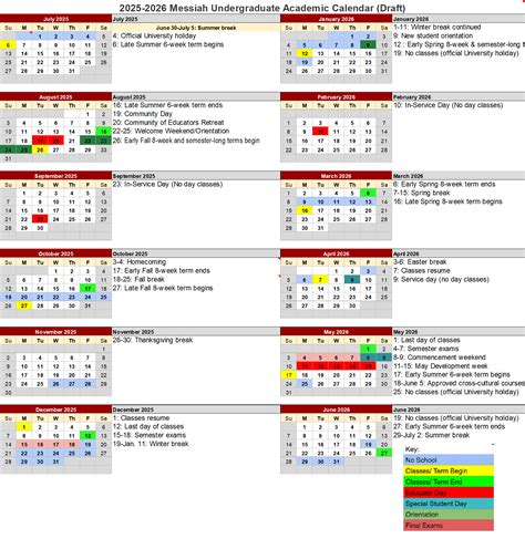Messiah University - Academic Calendar 2025-2026