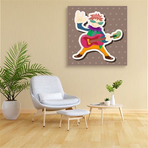 Guitar Player D20 Canvas Painting Synthetic Frame – ArtzFolio.com