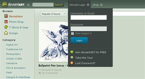 Image result for View deviantART without Logging In