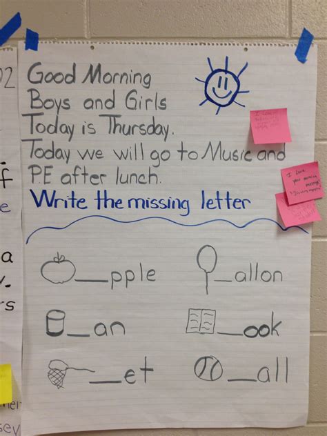 Morning message idea Morning Message Kindergarten, Kindergarten First ...