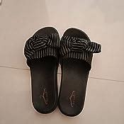 brauch Women's Black Stripe Bow Slides (38) : Amazon.in: Fashion