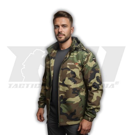 SPECIAL OPS tactical windbreaker in woodland camouflage color with ...