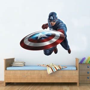 indra graphics 58.42 cm captain america Self Adhesive Sticker Price in ...