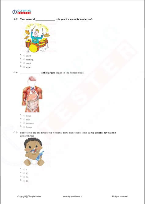 Class 2 Study Material – tagged "Science - Human body" – Olympiad tester