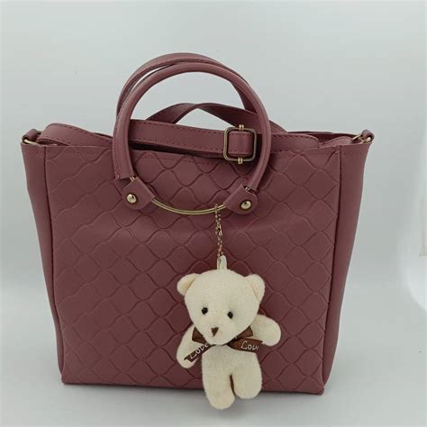 DE Maabs Pink Sling Bag Stylish Round Handle Sling Bag With Toy for ...