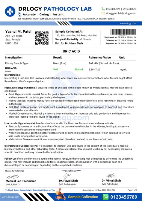 Uric Acid Test: Price, Normal Range & Results | Drlogy