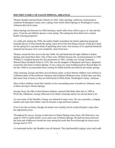 douthit family of salem springs - Luginbuel Funeral Home