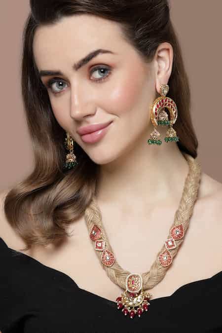 Buy Multi Color Pearls, Diamonds, Stones Kundan And Embellished ...