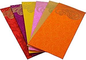 VJTI Metallic Shagun Envelop with Card Paper Sheet 7.4 X 3.8 inch, 200 ...
