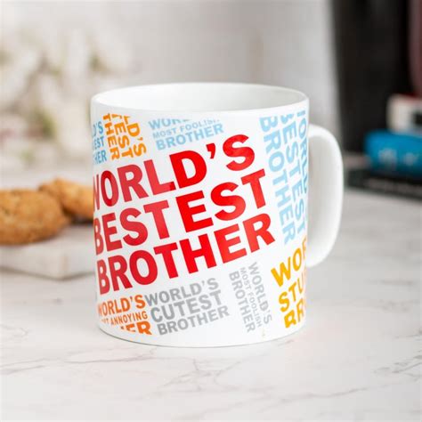 Buy CLAY CRAFT Multicolour Best Brother Printed Ceramic Milk Mug ...