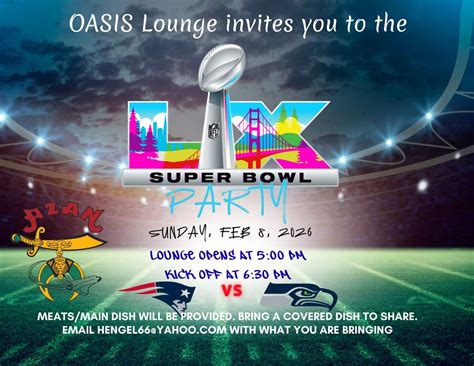 Azan Oasis Super Bowl Party -Patriots vs Seahawks , 1591 W Eau Gallie ...
