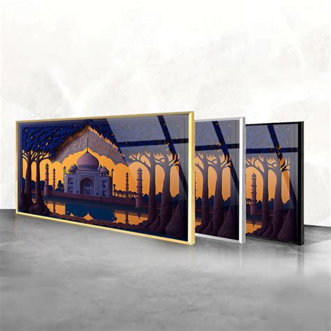 Taj Mahal Tranquility: Tempered Glass Architectural Art – thedecorark