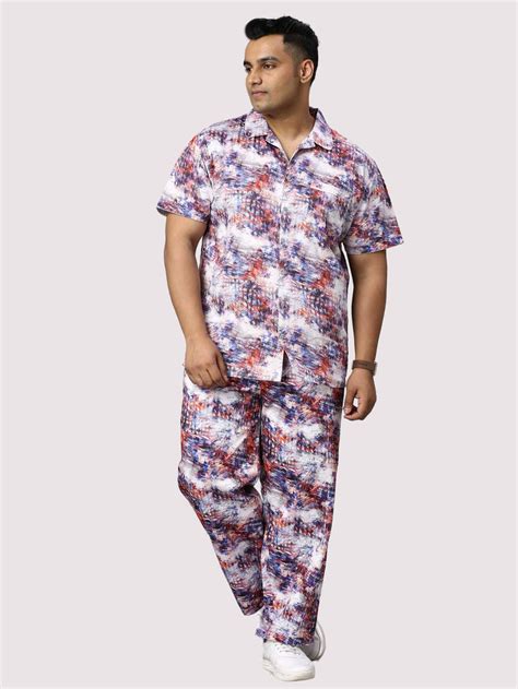 Buy Monsoon Hue Digital Printed Full Co-Ords Men's Plus Size | Guniaa