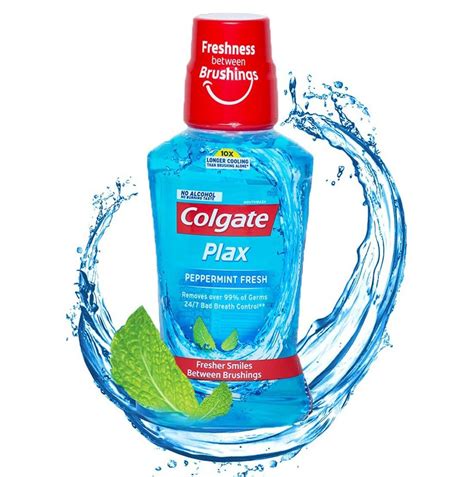 Buy COLGATE PLAX PEPPERMINT ALCOHOL-FREE MOUTHWASH BOTTLE OF 250 ML ...