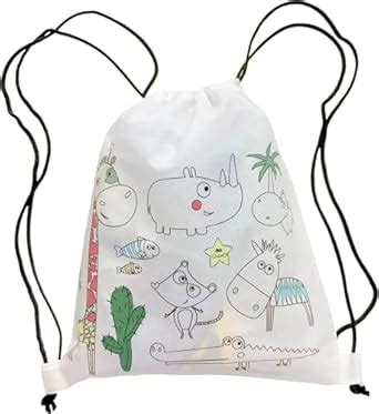 Buy LIGHTER HOUSE Pack of 2 Pcs DIY Graffiti Rucksack Drawstring Pocket ...