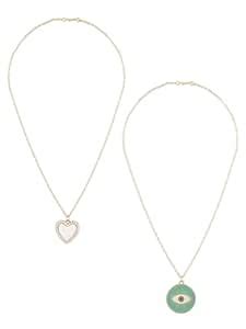 ZAVERI PEARLS Set Of 2 Off White & Blue Enamelled Austrian Diamonds ...