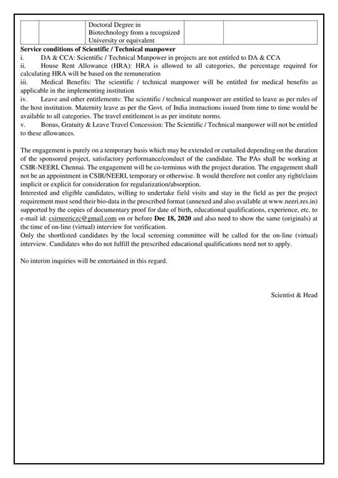 Online Interview at CSIR-NEERI - For the Post of Senior Project ...